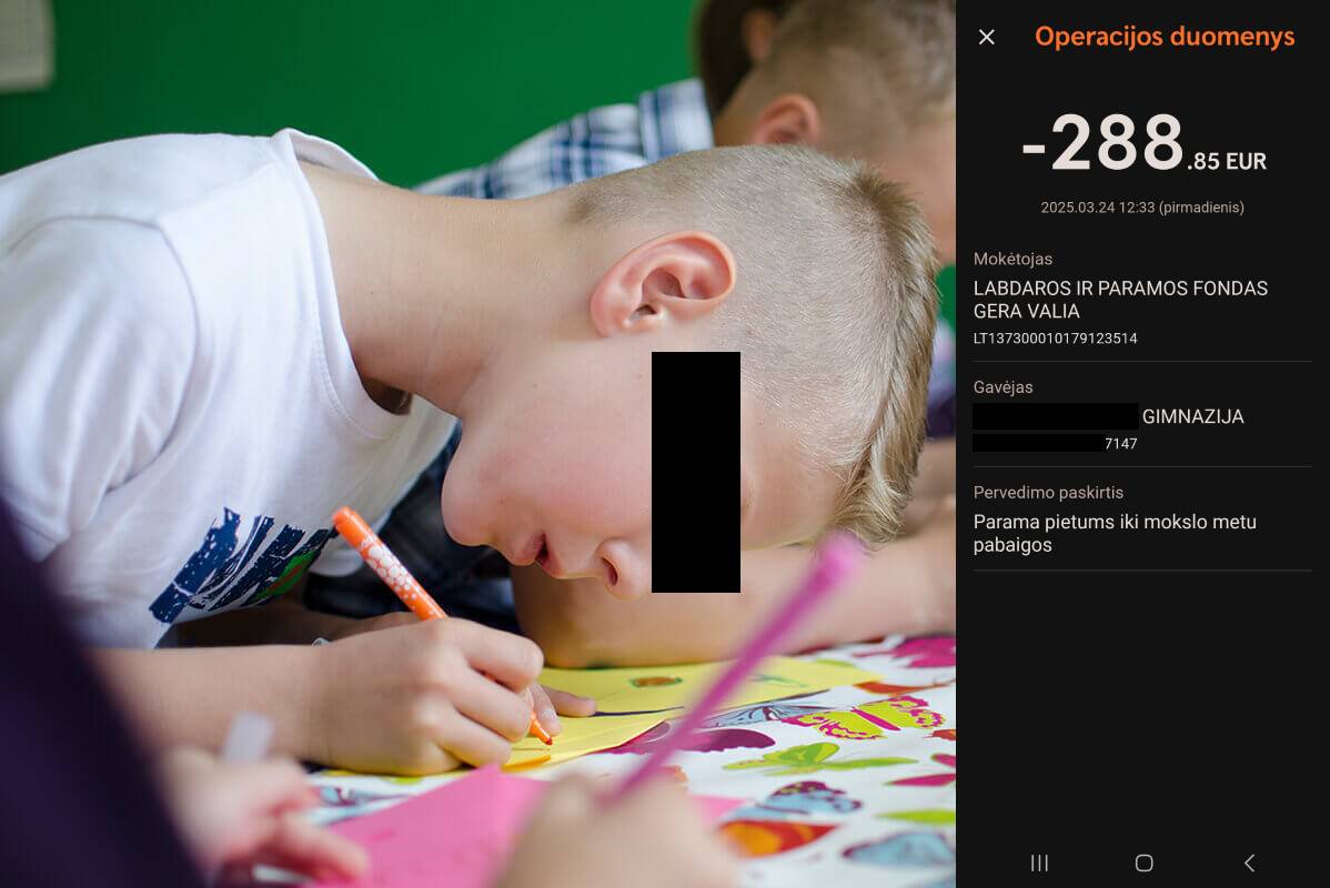 Suteikta parama Joniškio mokyklos moksleiviui: nemokami pietūs iki mokslo metų pabaigos!