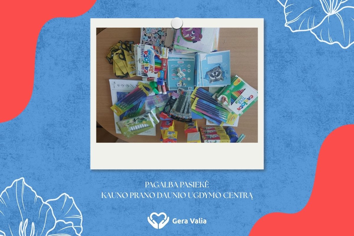 Pagalba pasiekė Kauno Prano Daunio ugdymo centro vaikus 📚