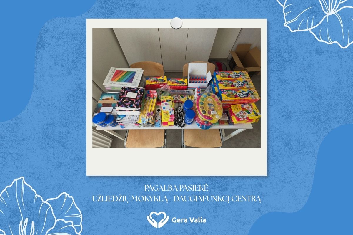 Penkiolika vaikų iš Užliedžių pradėjo mokslo metus su pilnu priemonių rinkiniu🎒